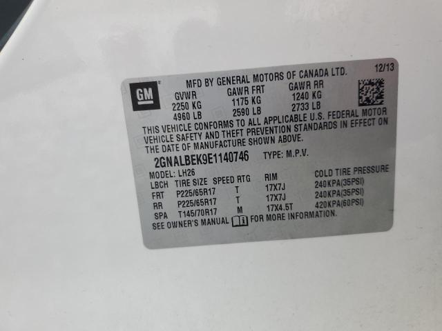 Photo 14 from auction – 2014 CHEVROLET EQUINOX LT with VIN 2GNALBEK9E1140746