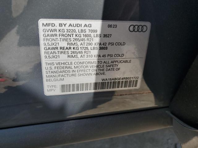 Photo 14 from auction – 2024 AUDI Q8 E-TRON with VIN WA15ABGE4RB021722