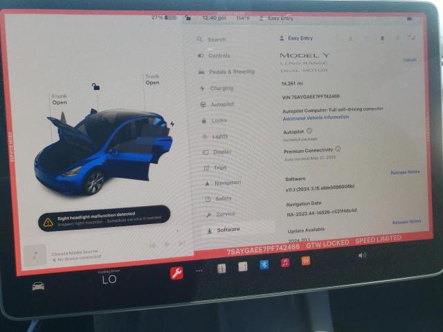 Photo 9 from auction – 2023 TESLA MODEL Y with VIN 7SAYGAEE7PF742466