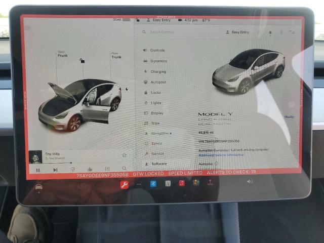Photo 9 from auction – 2022 TESLA MODEL Y with VIN 7SAYGDEE9NF355058