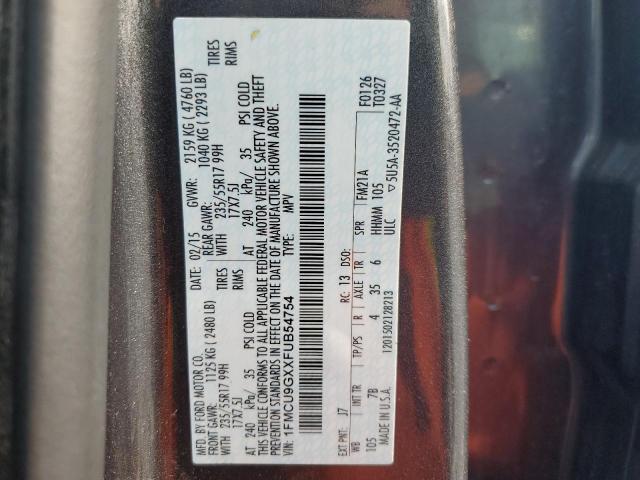 Photo 14 from auction – 2015 FORD ESCAPE SE with VIN 1FMCU9GXXFUB54754