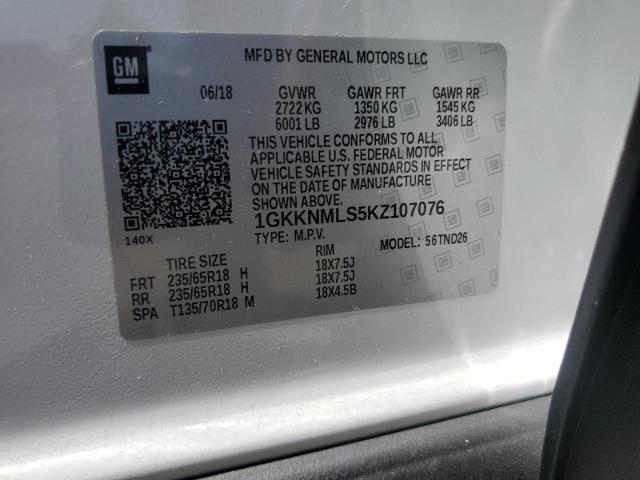 Photo 14 from auction – 2019 GMC ACADIA SLT with VIN 1GKKNMLS5KZ107076