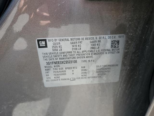 Photo 14 from auction – 2012 CADILLAC SRX PERFOR with VIN 3GYFNEE3XCS523108