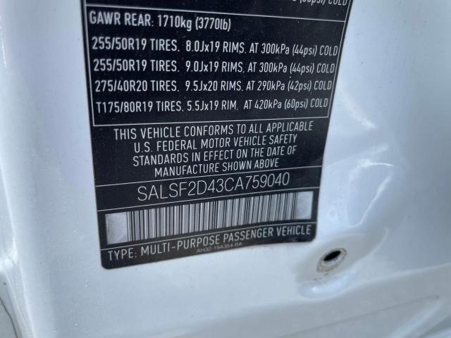 Photo 10 from auction – 2012 LAND ROVER RANGE ROVE with VIN SALSF2D43CA759040