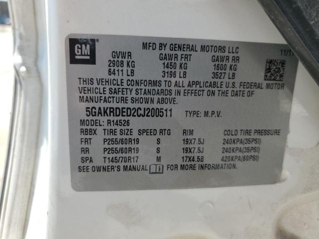 Photo 14 from auction – 2012 BUICK ENCLAVE with VIN 5GAKRDED2CJ200511
