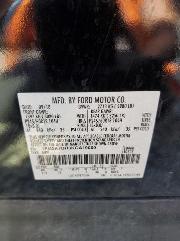 Photo 14 from auction – 2019 FORD EXPLORER with VIN 1FM5K7BH3KGA19000