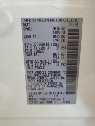 Photo 14 from auction – 2014 NISSAN ROGUE S with VIN 5N1AT2MT3EC807447