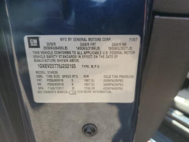 Photo 14 from auction – 2008 GMC ACADIA SLT with VIN 1GKEV23778J202193