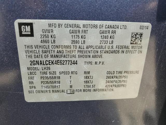 Photo 14 from auction – 2014 CHEVROLET EQUINOX LT with VIN 2GNALCEK4E6277344