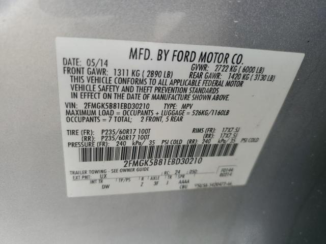 Photo 14 from auction – 2014 FORD FLEX SE with VIN 2FMGK5B81EBD30210