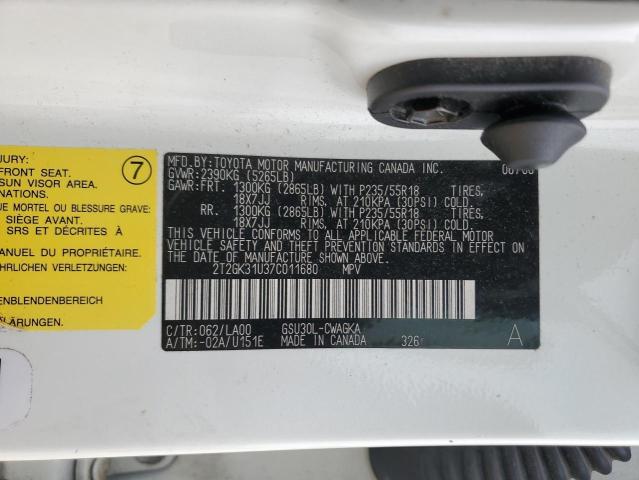 Photo 14 from auction – 2007 LEXUS RX 350 with VIN 2T2GK31U37C011680
