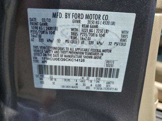 Zdjęcie 14 z aukcji – 2012 FORD ESCAPE LIM z VIN 1FMCU0EG9CKC14125