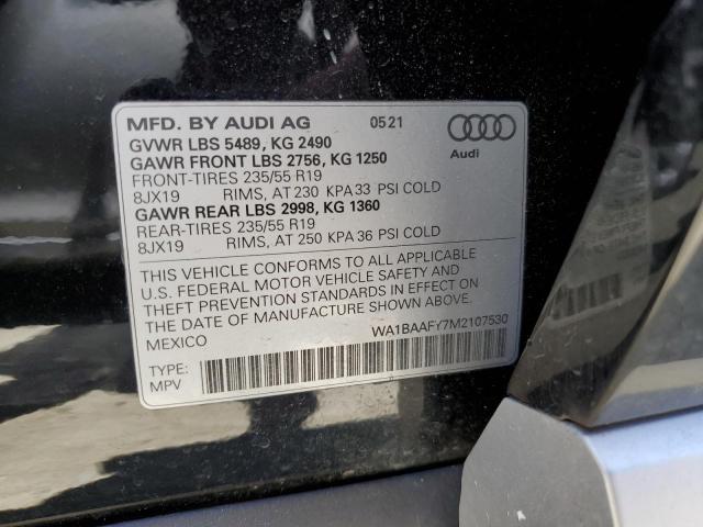 Photo 14 from auction – 2021 AUDI Q5 PREMIUM with VIN WA1BAAFY7M2107530