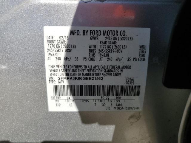 Photo 14 from auction – 2016 FORD EDGE TITAN with VIN 2FMPK3K96GBB21562