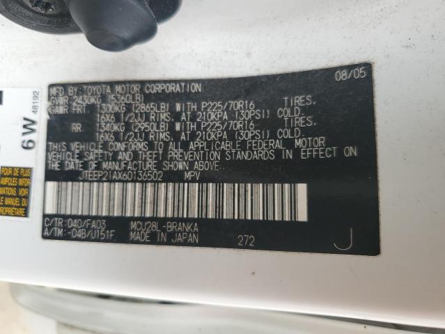 Photo 14 from auction – 2006 TOYOTA HIGHLANDER with VIN JTEEP21AX60136502