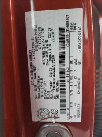 Photo 14 from auction – 2020 FORD ESCAPE SE with VIN 1FMCU0G60LUA17286