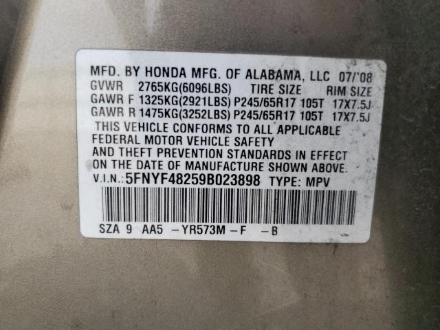 Photo 14 from auction – 2009 HONDA PILOT LX with VIN 5FNYF48259B023898