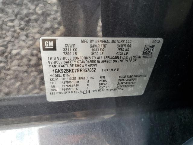 Photo 14 from auction – 2016 GMC YUKON SLT with VIN 1GKS2BKC7GR357062