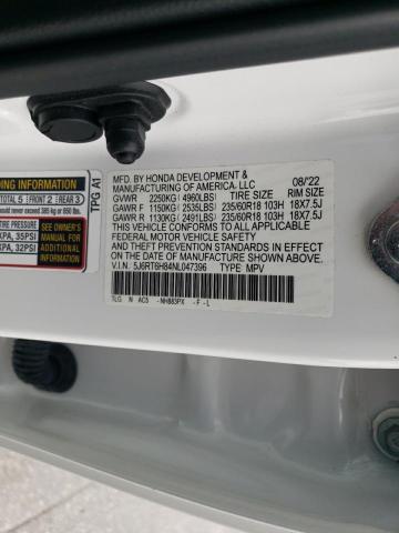 Photo 14 from auction – 2022 HONDA CR-V EXL with VIN 5J6RT6H84NL047396