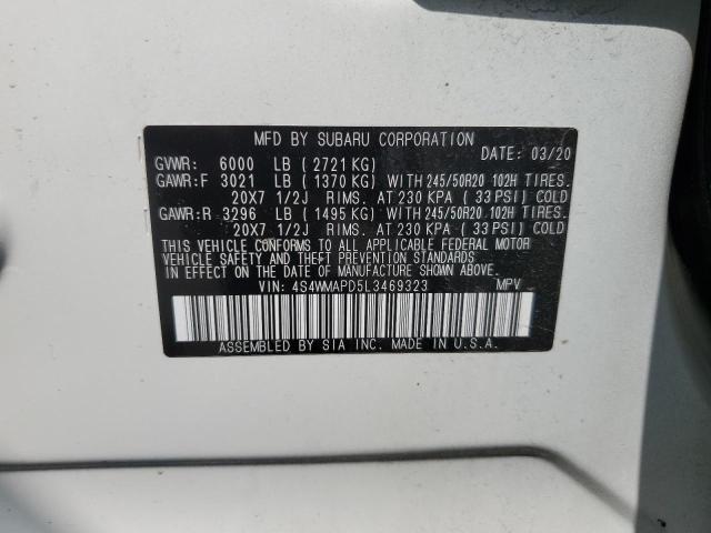 Photo 14 from auction – 2020 SUBARU ASCENT LIM with VIN 4S4WMAPD5L3469323