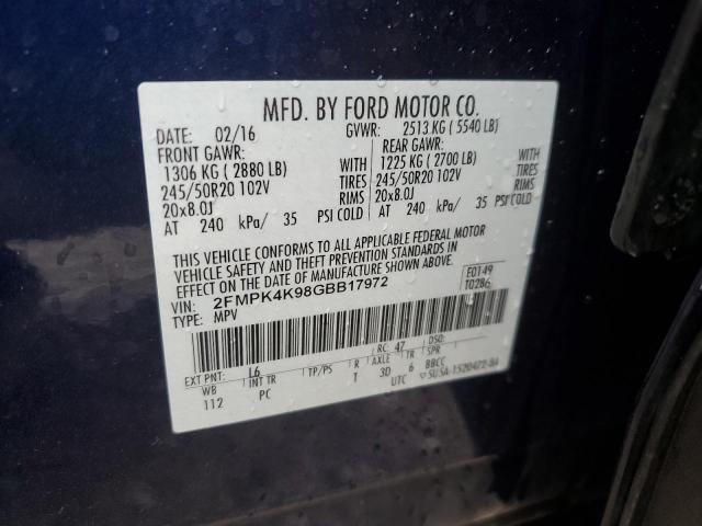 Photo 14 from auction – 2016 FORD EDGE TITAN with VIN 2FMPK4K98GBB17972