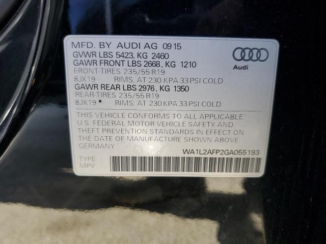 Photo 14 from auction – 2016 AUDI Q5 PREMIUM with VIN WA1L2AFP2GA055193