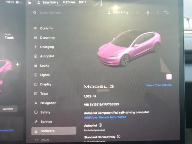 Photo 9 from auction – 2024 TESLA MODEL 3 with VIN 5YJ3E1EA1RF763553