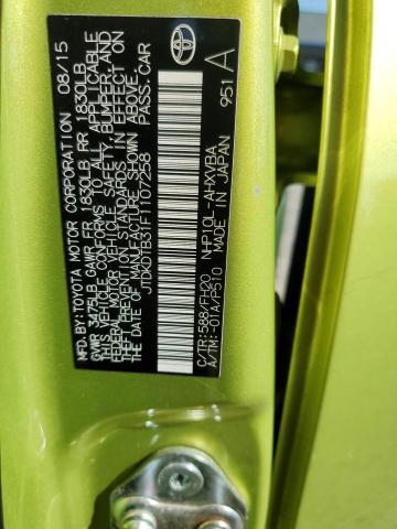 Photo 14 from auction – 2015 TOYOTA PRIUS C with VIN JTDKDTB31F1107258