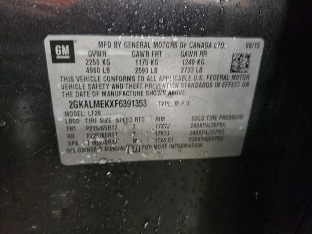 Photo 14 from auction – 2015 GMC TERRAIN SL with VIN 2GKALMEKXF6391353