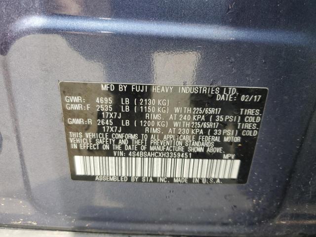 Photo 14 from auction – 2017 SUBARU OUTBACK 2. with VIN 4S4BSAHCXH3359451