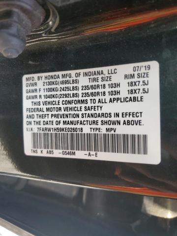 Photo 14 from auction – 2019 HONDA CR-V EX with VIN 7FARW1H59KE026018
