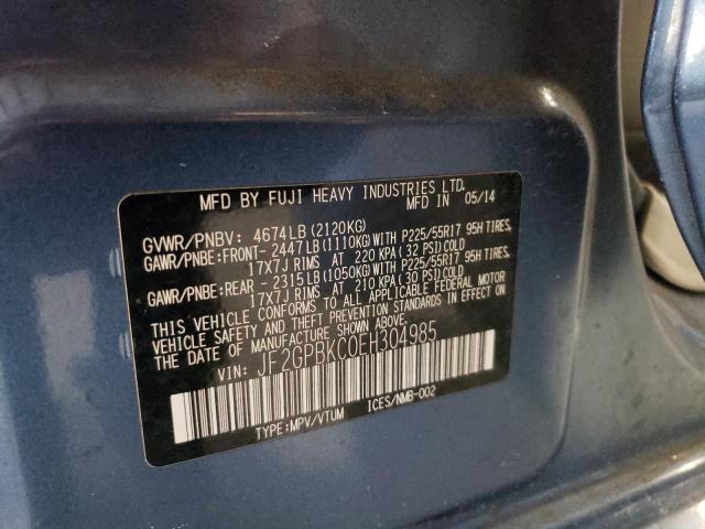 Photo 14 from auction – 2014 SUBARU XV CROSSTR with VIN JF2GPBKC0EH304985