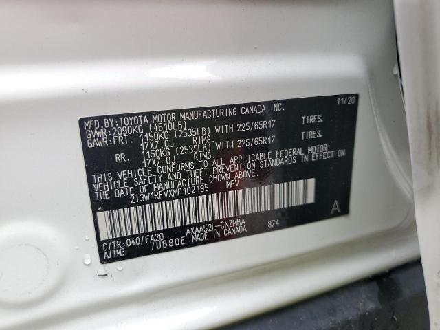 Photo 14 from auction – 2021 TOYOTA RAV4 XLE with VIN 2T3W1RFVXMC102195