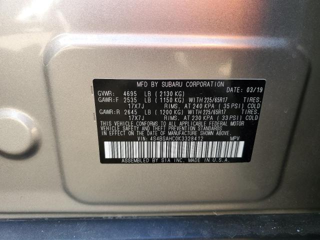 Photo 14 from auction – 2019 SUBARU OUTBACK 2. with VIN 4S4BSAHC0K3328412