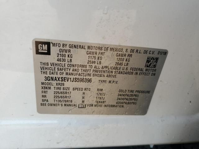 Photo 14 from auction – 2018 CHEVROLET EQUINOX LT with VIN 3GNAXSEV1JS596396