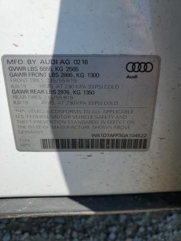 Photo 14 from auction – 2016 AUDI Q5 PREMIUM with VIN WA1D7AFP3GA104522