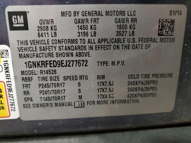 Photo 14 from auction – 2014 CHEVROLET TRAVERSE L with VIN 1GNKRFED9EJ277672