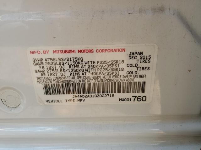 Photo 14 from auction – 2016 MITSUBISHI OUTLANDER with VIN JA4AD2A31GZ022716