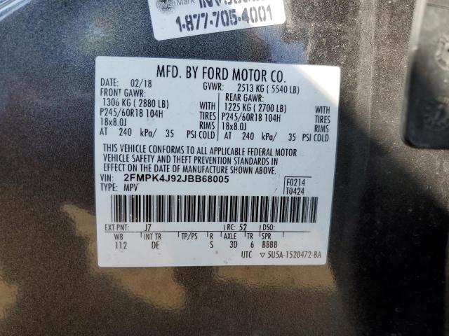 Photo 14 from auction – 2018 FORD EDGE SEL with VIN 2FMPK4J92JBB68005