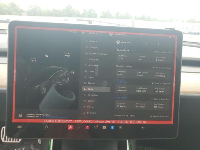 Photo 9 from auction – 2019 TESLA MODEL 3 with VIN 5YJ3E1EA8KF396107