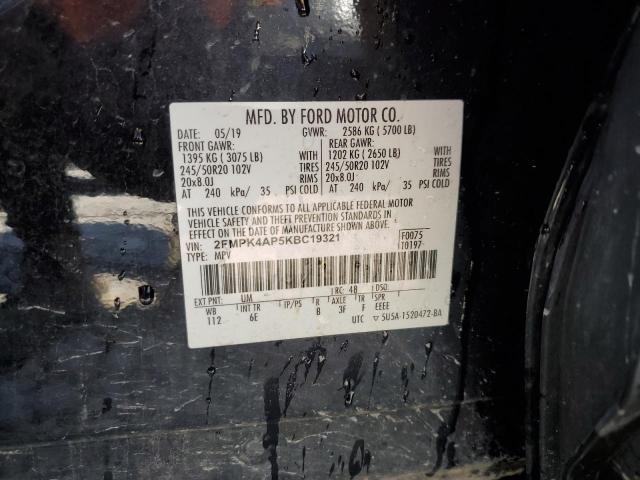 Photo 14 from auction – 2019 FORD EDGE ST with VIN 2FMPK4AP5KBC19321