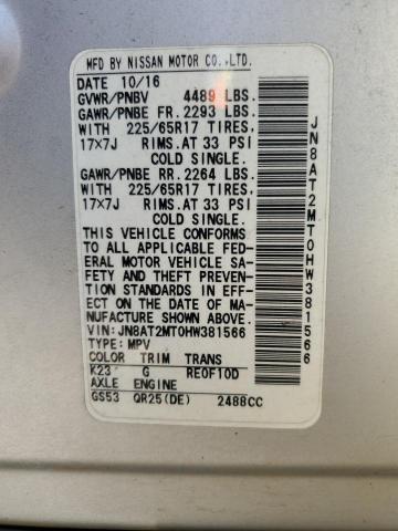 Photo 14 from auction – 2017 NISSAN ROGUE S with VIN JN8AT2MT0HW381566