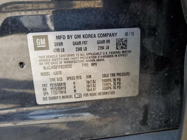 Photo 14 from auction – 2015 BUICK ENCORE with VIN KL4CJASB1FB230202