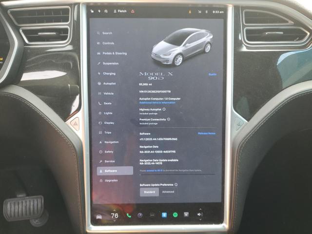 Photo 9 from auction – 2016 TESLA MODEL X with VIN 5YJXCBE21GF005778