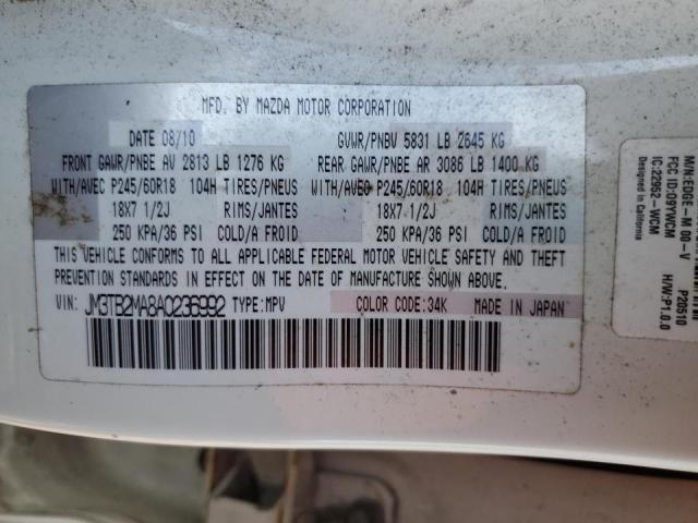 Photo 14 from auction – 2010 MAZDA CX-9 with VIN JM3TB2MA8A0236992