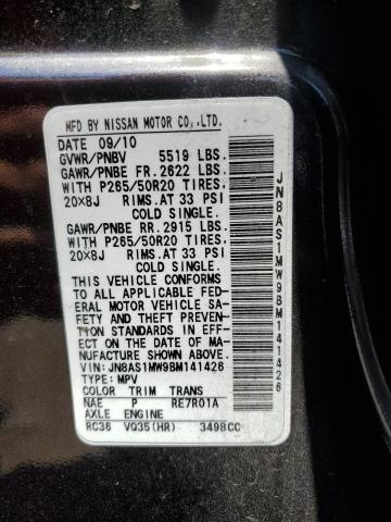 Photo 14 from auction – 2011 INFINITI FX35 with VIN JN8AS1MW9BM141426