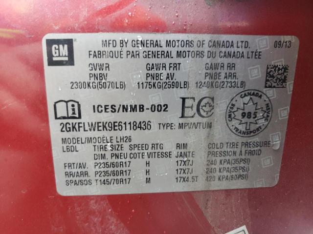 Photo 14 from auction – 2014 GMC TERRAIN SL with VIN 2GKFLWEK9E6118436