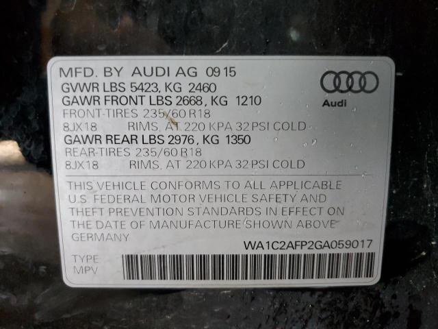 Photo 14 from auction – 2016 AUDI Q5 PREMIUM with VIN WA1C2AFP2GA059017