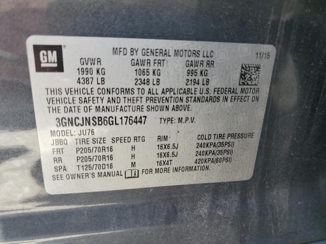 Photo 14 from auction – 2016 CHEVROLET TRAX LS with VIN 3GNCJNSB6GL176447