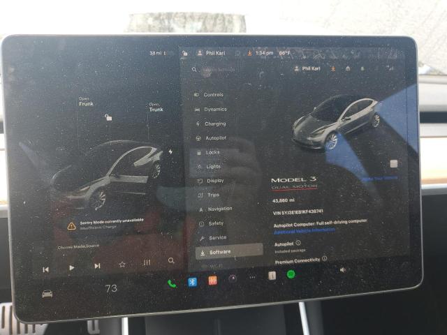 Photo 9 from auction – 2019 TESLA MODEL 3 with VIN 5YJ3E1EB1KF438741